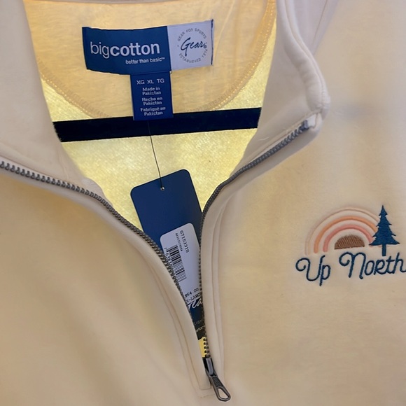 Up North Yellow Cotton Quarter Zip Up - Picture 3 of 3